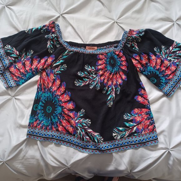 Flying Tomato Blouse Medium 100% Rayon Floral NWT Whimsigoth Dark Fairy - Picture 3 of 5